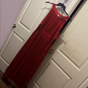 Candie's Red Blouse with Black Polka Dots